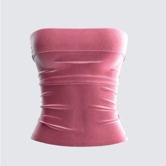 Finesse Pink Velvet Strapless Top and Long Skinny Maxi Skirt Set (Medium) NWOT - Picture 14 of 16